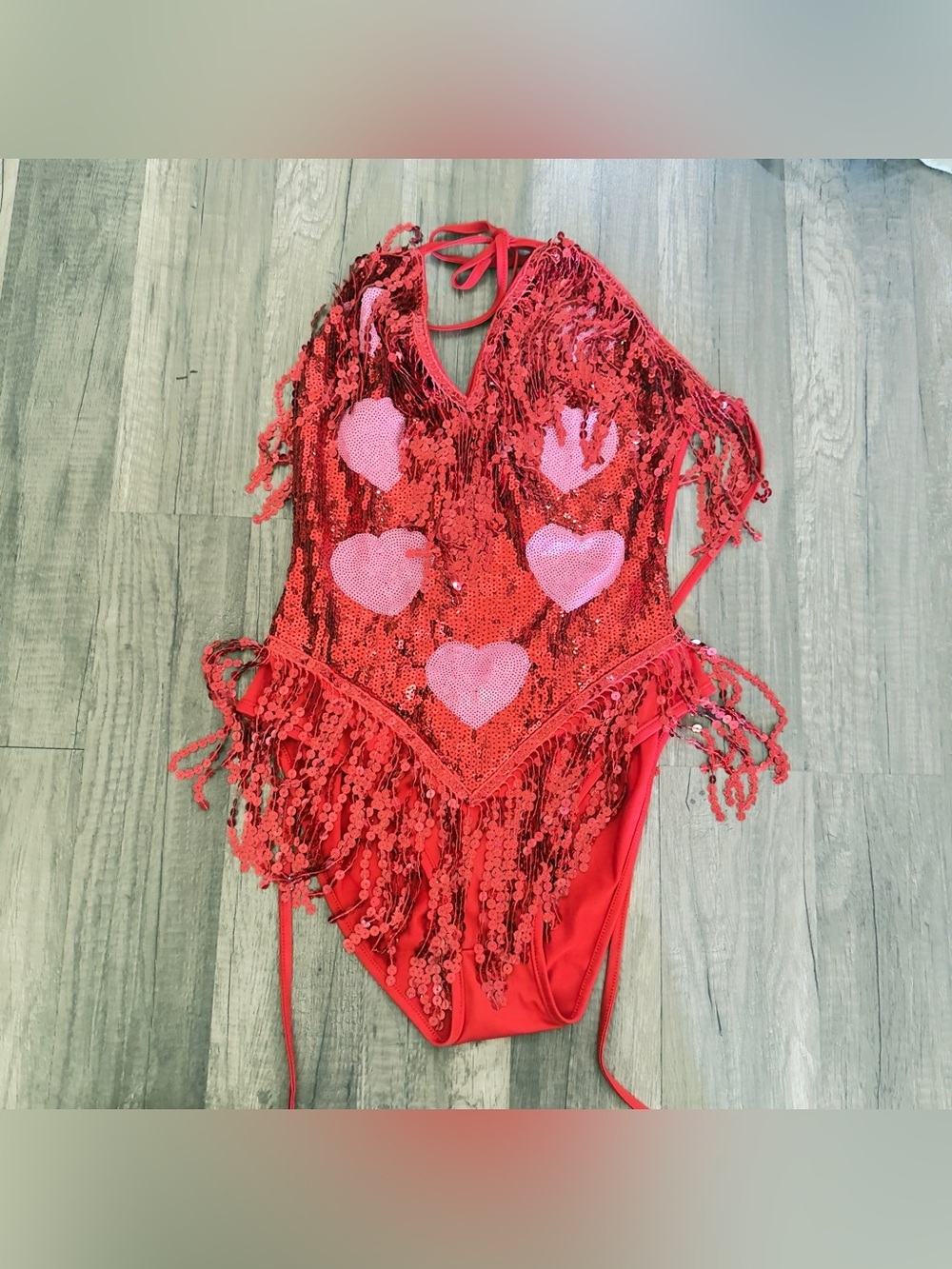 WEMEK Sequin Sparkle Stars Fringes Bodysuit Leotard Rave Outfit for Women - Picture 7 of 15